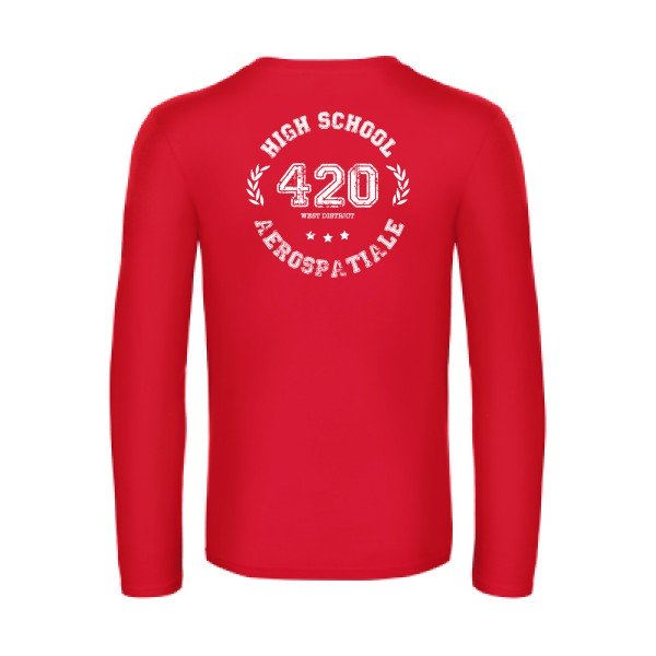 very high school - t shirt- manches- longues- original- humour- Red impression Dos