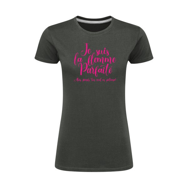 La flemme parfaite | Rose Fluo |T shirt original femme|SG