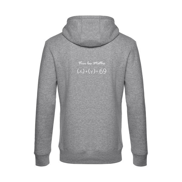 Vive-les-maths sweat shirt original Heather Grey flex Blanc impression Dos