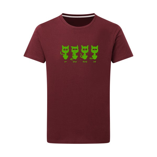 un deux trois cat - Flex Vert pomme Tshirt original Burgundy  2XL