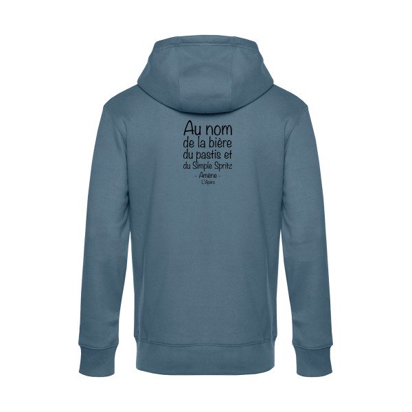 priere-de-l-apero sweat shirt original nordic blue flex Noir impression Dos