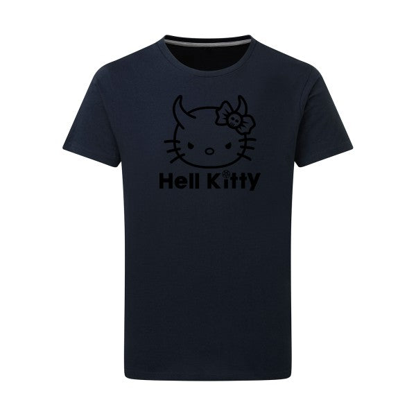 Hell Kitty noir -Flex noir sur T-shirt SG  Navy  5XL