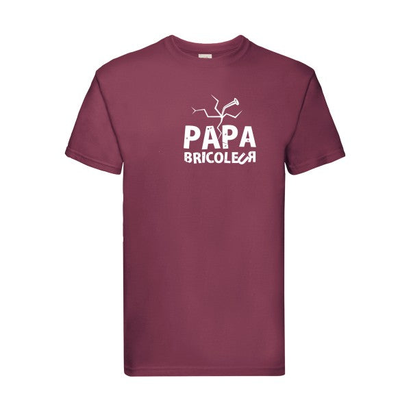 T-shirt|Papa bricoleur |flex Blanc| Fruit of the loom 205 g 