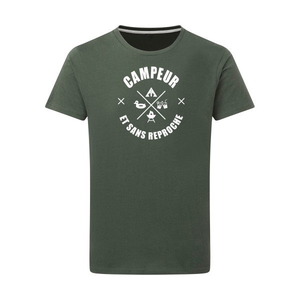 CAMPEUR... Blanc -Flex Blanc sur T-shirt SG  Thyme  2XL