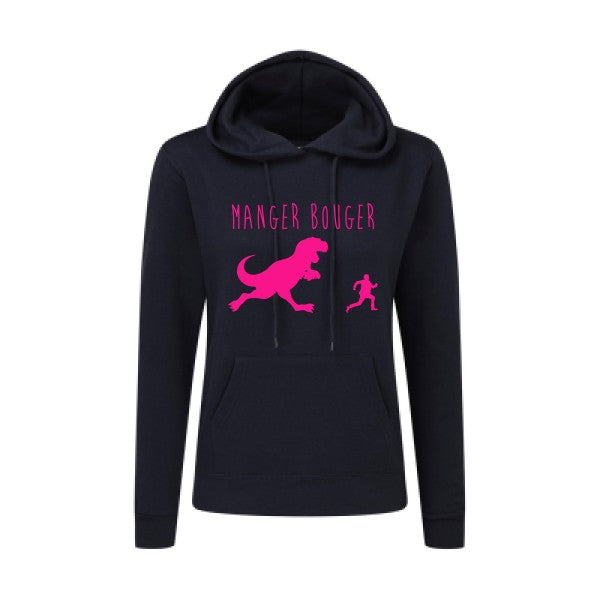 MANGER BOUGER Rose Fluo |Sweat original à capuche Femme