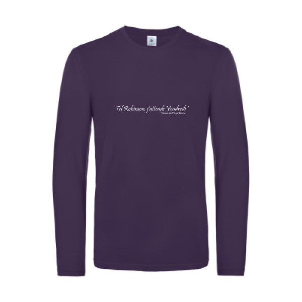 yes vendredi  - t shirt- manches- longues- original- humour- Urban Purple impression Face