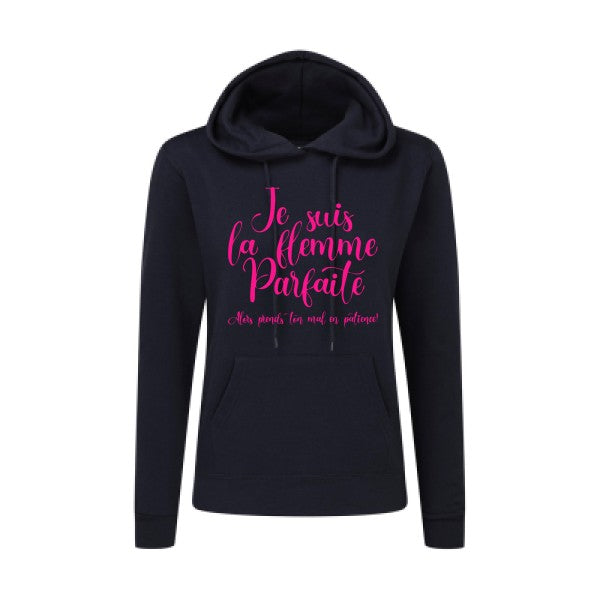 La flemme parfaite Rose Fluo |Sweat original à capuche Femme