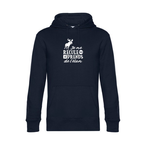 Prendre-de-l-elan sweat shirt original Navy Blue flex Blanc impression Face