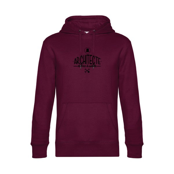 Architecte-de-bac-a-sable sweat shirt original Burgundy flex Noir impression Face