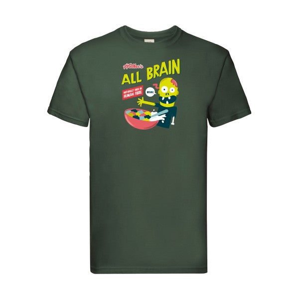 All brain Fruit of the loom 205 g/m² T-shirt/ bottle green