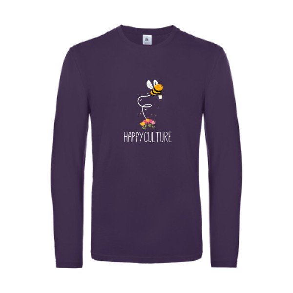 happy-t-shirt-manches-longues-original-humour -Urban Purple