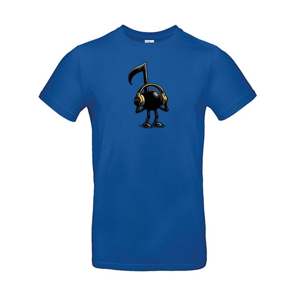 La-musique-dans-la-peau- T-shirt-musique  couleur Royal Blue Non Bio