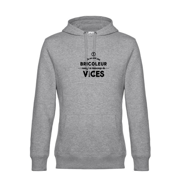 JE-NE-SUIS-PAS-BRICOLEUR sweat shirt original Heather Grey flex Noir impression Face
