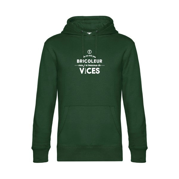 JE-NE-SUIS-PAS-BRICOLEUR sweat shirt original Bottle Green flex Blanc impression Face
