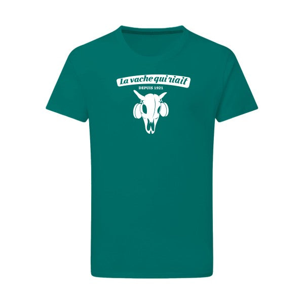 vache qui riait Blanc -Flex Blanc sur T-shirt SG  Emerald Green  2XL