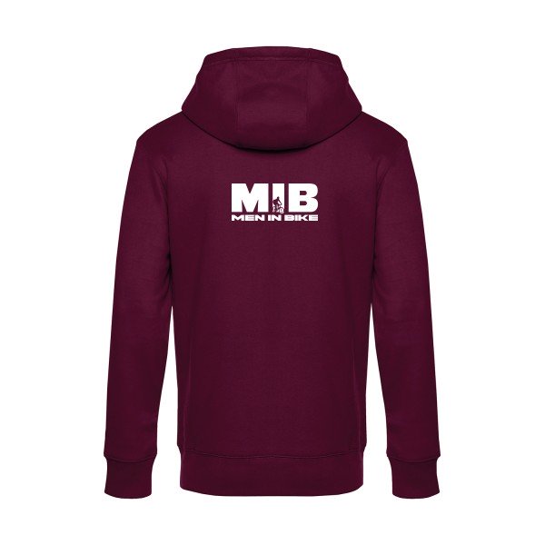 MEN-IN-BIKE sweat shirt original Burgundy flex Blanc impression Dos