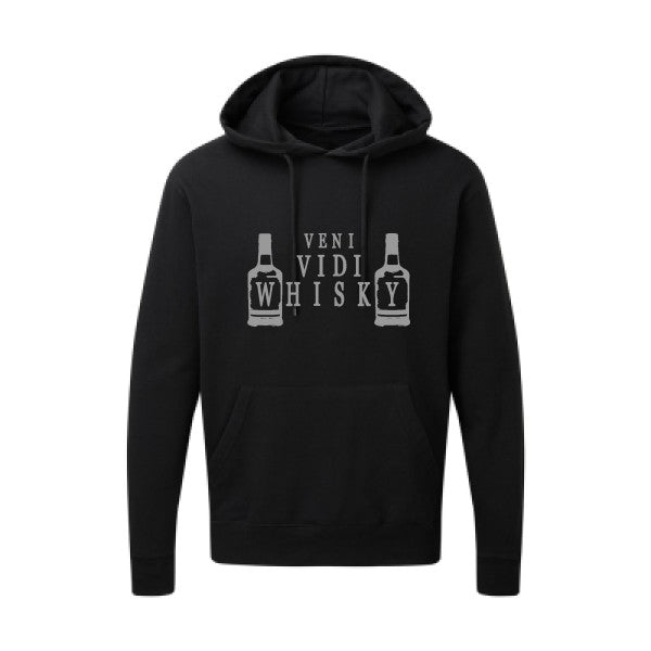 VENI VIDI WHISKY |Sweat  capuche humoristique Gris 