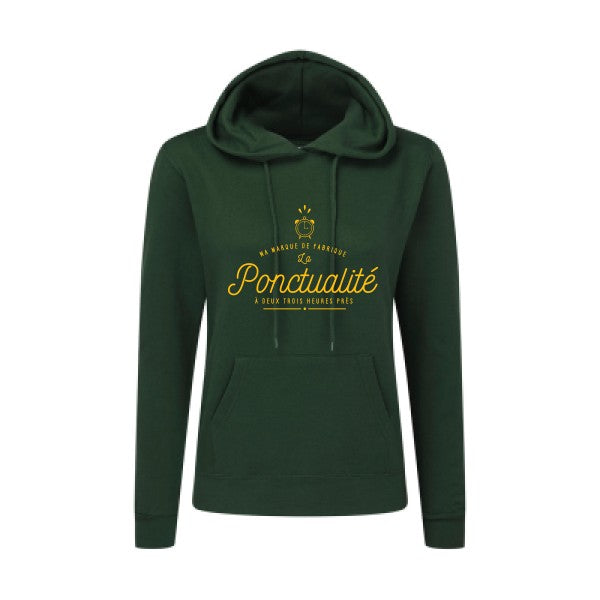 La Ponctualité jaune Or |Sweat original à capuche Femme