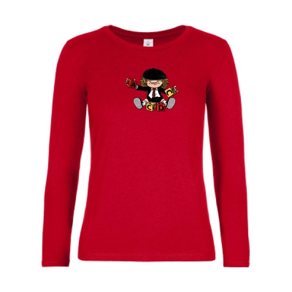 t-shirt lsl femme ACDC-  Red flex 