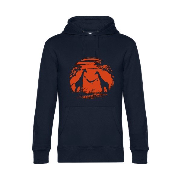 girafe- Sweat à capuche original Navy Blue - RueDuTeeshirt