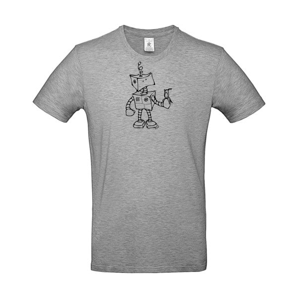 Robot & Bird flex noir B&C - E190 T-shirt|Sport Grey||5XL