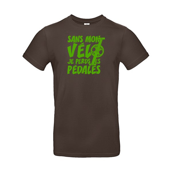 Sans mon vélo, je perds les pédales ! flex Vert pomme B&C - E190 T-shirt|Brown||2XL