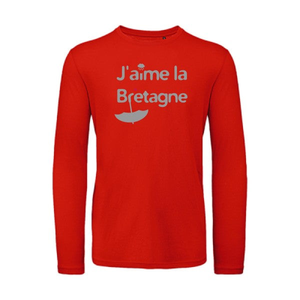 J'aime la Bretagne Gris |T-shirt bio manches longues