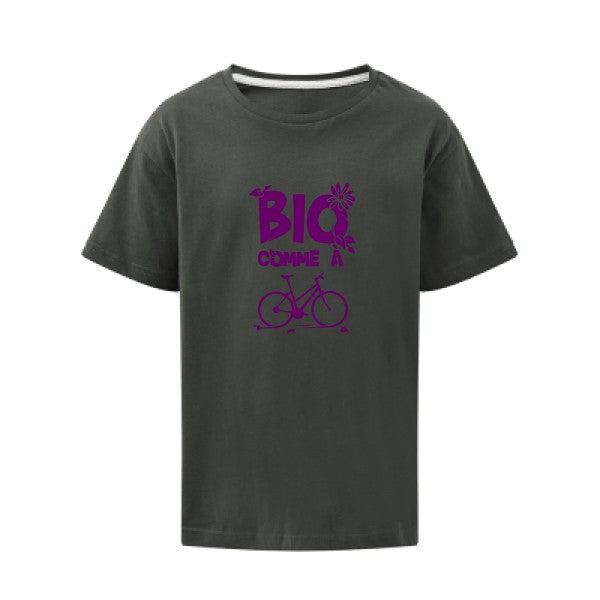 Bio comme un vélo Flex Violet SG - Kids T-shirt enfant Charcoal Taille 152 (11-12/2XL)