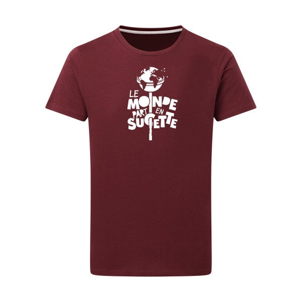 Le Monde part en Sucette - Flex Blanc Tshirt original Burgundy  2XL