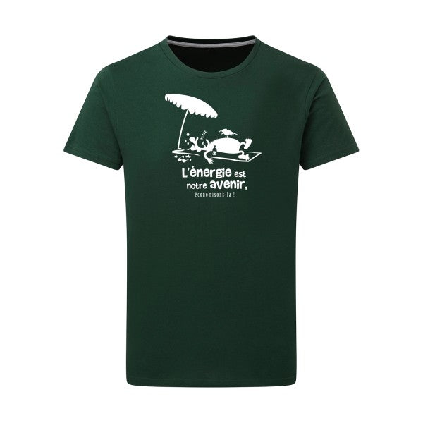 l'énergie est notre avenir Blanc -Flex Blanc sur T-shirt SG  Bottle Green  2XL