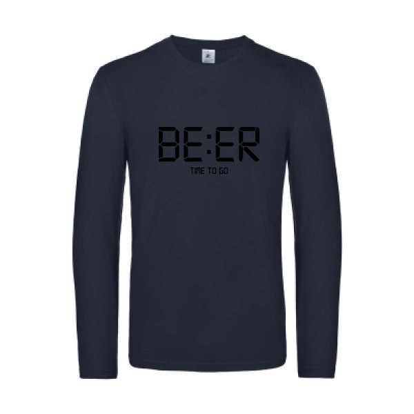 time to go - t shirt- manches- longues- original- humour- Navy impression Face