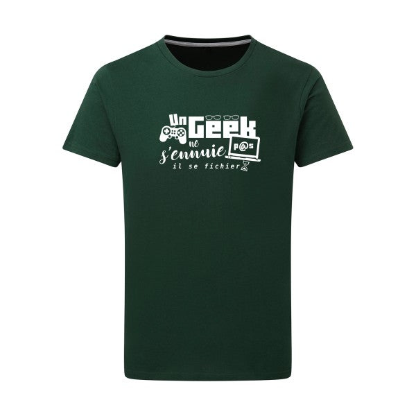 Un geek ne s'ennuie pas - Flex Blanc Tshirt original Bottle Green  2XL