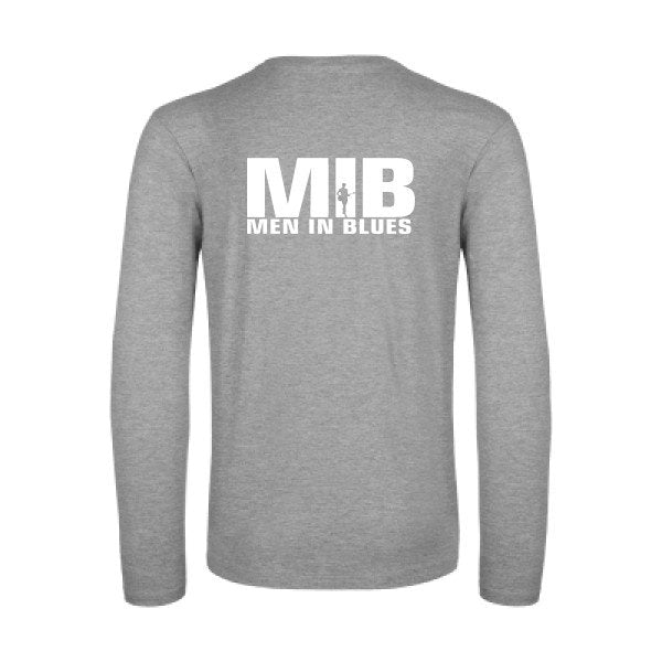 men in blues - t shirt- manches- longues- original- humour- Sport Grey impression Dos