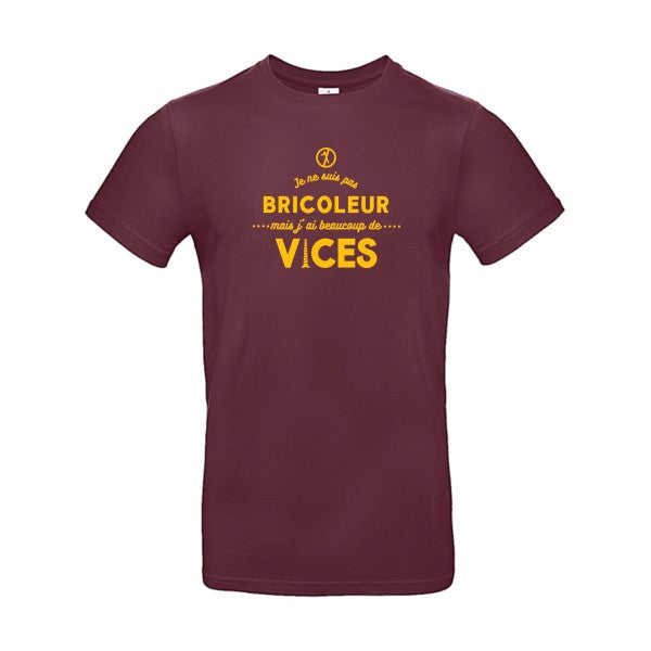 JE NE SUIS PAS BRICOLEURFlex jaune or- T-shirt E190|Burgundy||2XL