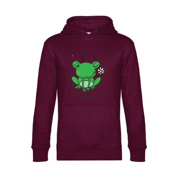 Be-Green-- Sweat à capuche original Burgundy - RueDuTeeshirt