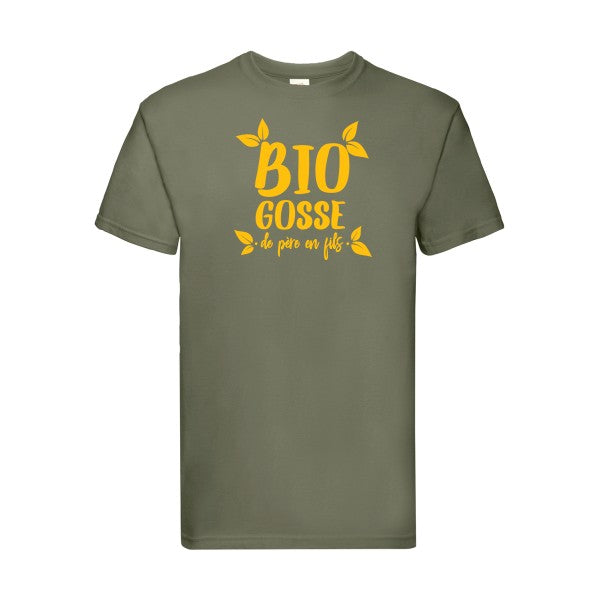 T-shirt|BIO GOSSE  |flex jaune Or| Fruit of the loom 205 g 