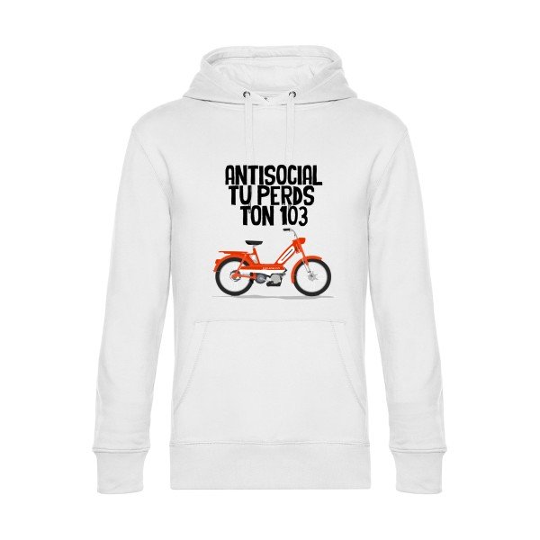 Antisocial- Sweat à capuche original White - RueDuTeeshirt
