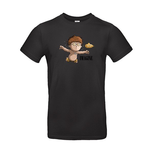 T-shirt humour original imagine T Shirt couleur Black