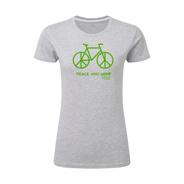 Peace and vélo Vert pomme |T shirt original femme|SG