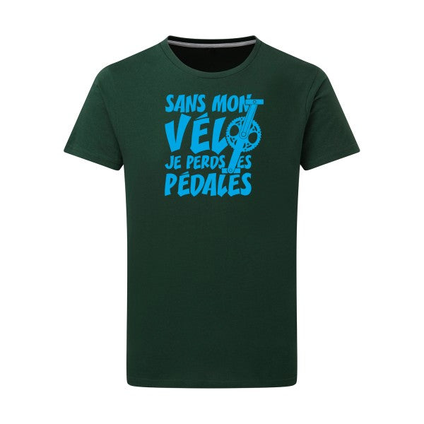 Sans mon vélo, je perds les pédales ! - Flex bleu clair Tshirt original Bottle Green  2XL