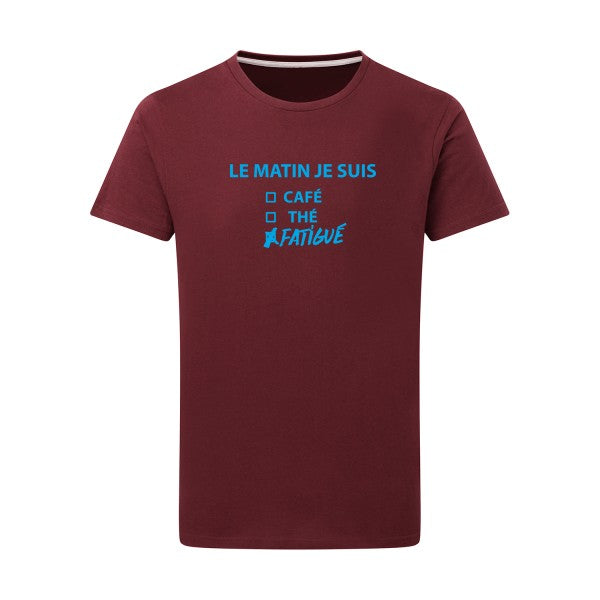 Le matin je suis... - Flex bleu clair Tshirt original Burgundy  2XL