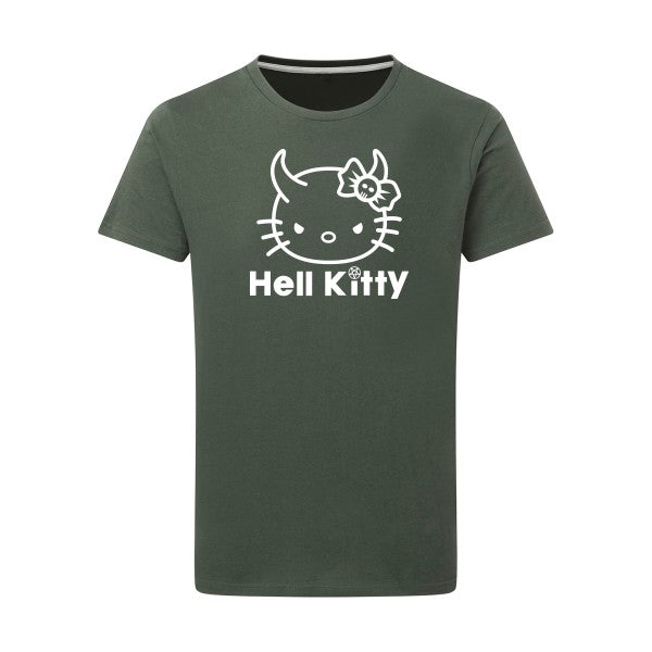 Hell Kitty Blanc -Flex Blanc sur T-shirt SG  Thyme  2XL