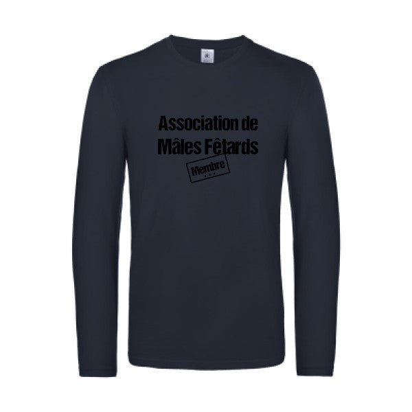 association de males fetards - t shirt- manches- longues- original- humour- Navy impression Face