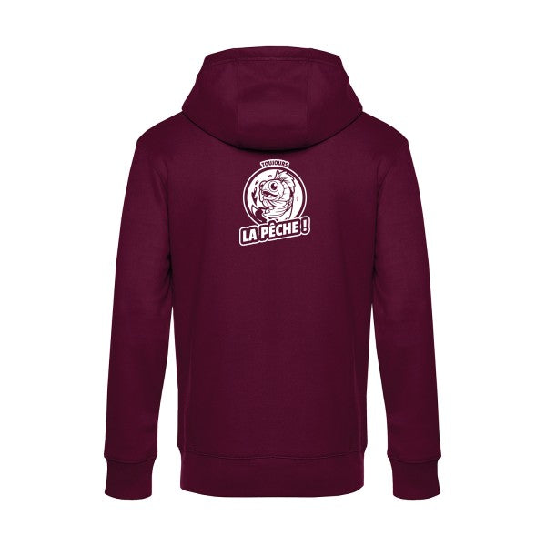 Toujours-la-peche sweat shirt original Burgundy flex Blanc impression Dos