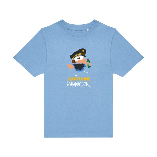 t-shirt humour enfant -Capitaine-Shaddock- couleur  Sky Blue-