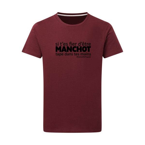 Manchot noir -Flex noir sur T-shirt SG  Burgundy  2XL