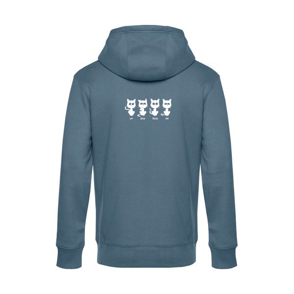 un-deux-trois-cat sweat shirt original nordic blue flex Blanc impression Dos