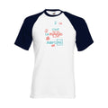 T-shirt fruit of the loom baseball  humour et Science  couleur White/Deep Navy
