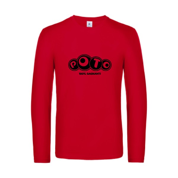poto - t shirt- manches- longues- original- humour- Red impression Face