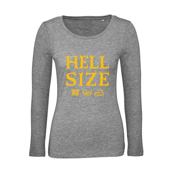 HELL SIZE ! jaune Or |   T shirt manches longues femme|100% bio